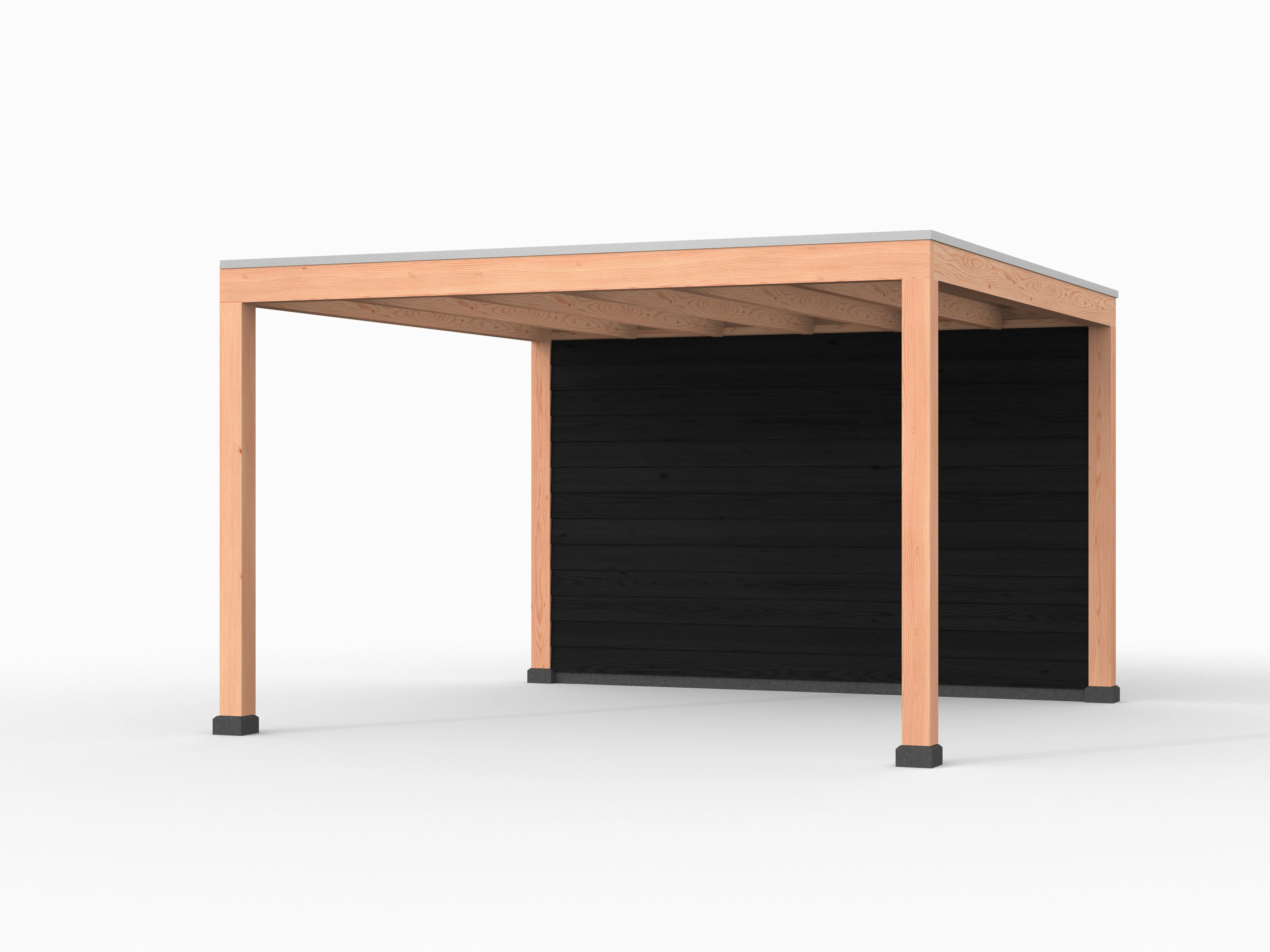 Douglas overkapping, 400 x 400, met achterwand, Westwood Elegant zwart - Afbeelding 1